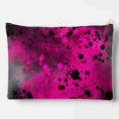 Retro Paint Spritzer Effect Pink & Black Zubehörtasche (Rückseite)