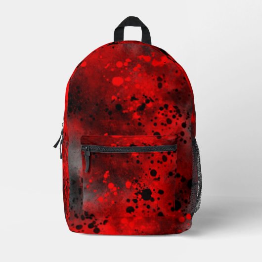 Retro Paint Spritzer Effect Red & Black Bedruckter Rucksack (Vorderseite)