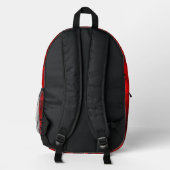 Retro Paint Spritzer Effect Red & Black Bedruckter Rucksack (Rückseite)