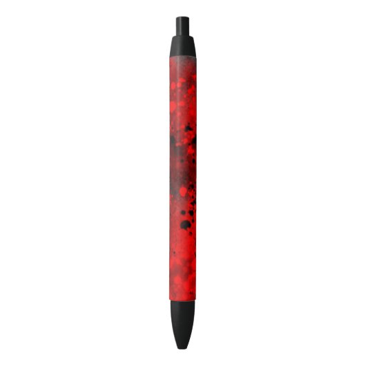 Retro Paint Spritzer Effect Red & Black Kugelschreiber (Vorderseite Vertikal)