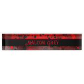 Retro Paint Spritzer Effect Red & Black Namensplakette (Vorderseite)