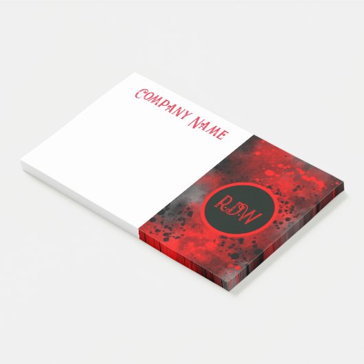 Retro Paint Spritzer Effect Red & Black Post-it Klebezettel (angewinkelt)