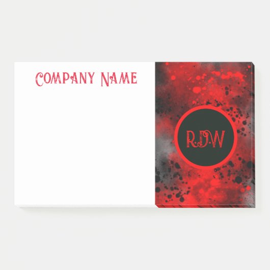 Retro Paint Spritzer Effect Red & Black Post-it Klebezettel (Vorderseite)