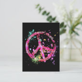 RETRO PAINT SPRITZER PEACE SIGN POSTKARTE (Stehend Vorderseite)