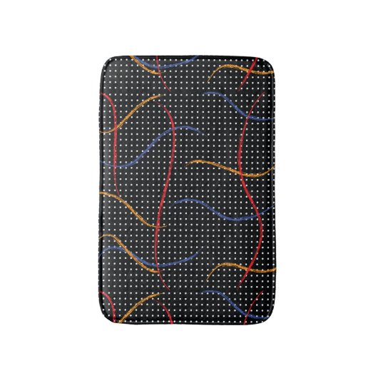 Retro Paint Spritzer und Punkte Badematte (Vorderseite Vertikal)