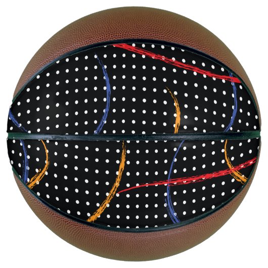 Retro Paint Spritzer und Punkte Basketball (Vorderseite)