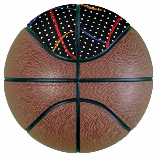 Retro Paint Spritzer und Punkte Basketball (Rechts)