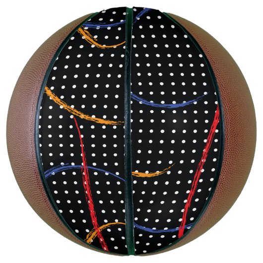 Retro Paint Spritzer und Punkte Basketball (Vertikal)