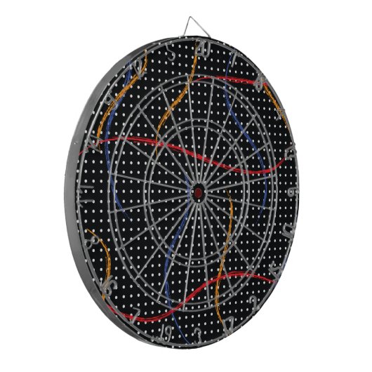 Retro Paint Spritzer und Punkte Dartscheibe (Vorderseite Links)