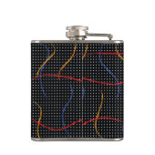 Retro Paint Spritzer und Punkte Flachmann (Rückseite)