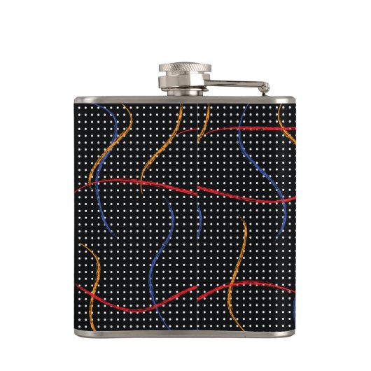 Retro Paint Spritzer und Punkte Flachmann (Rückseite)