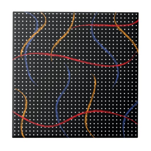 Retro Paint Spritzer und Punkte Fliese (Vorderseite)