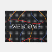 Retro Paint Spritzer und Punkte Fußmatte (Vorderseite)