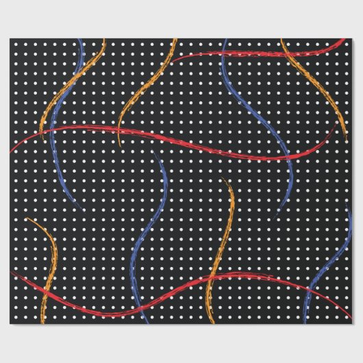 Retro Paint Spritzer und Punkte Geschenkpapier (Flach)