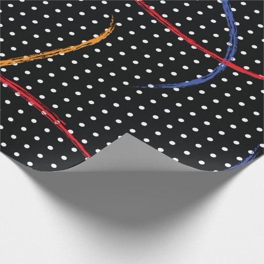 Retro Paint Spritzer und Punkte Geschenkpapier (Ecke)