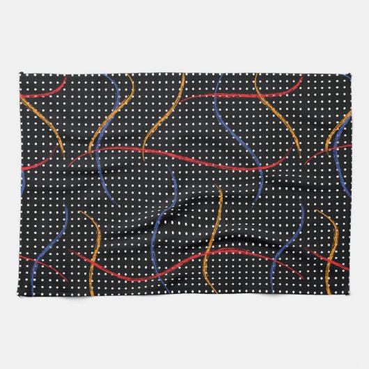 Retro Paint Spritzer und Punkte Geschirrtuch (Horizontal)