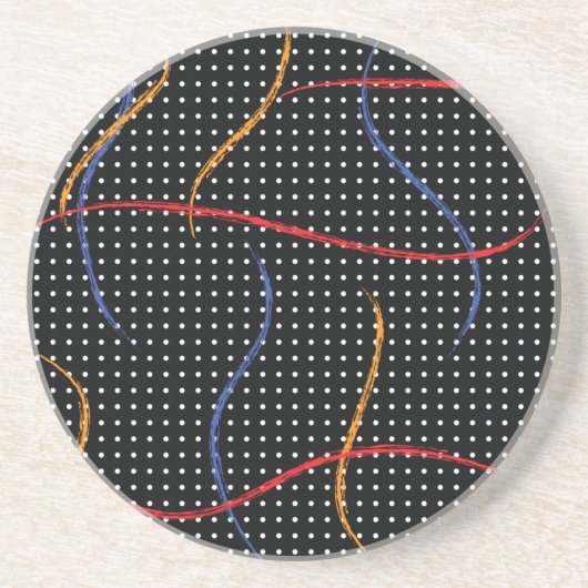 Retro Paint Spritzer und Punkte Getränkeuntersetzer (Vorne)