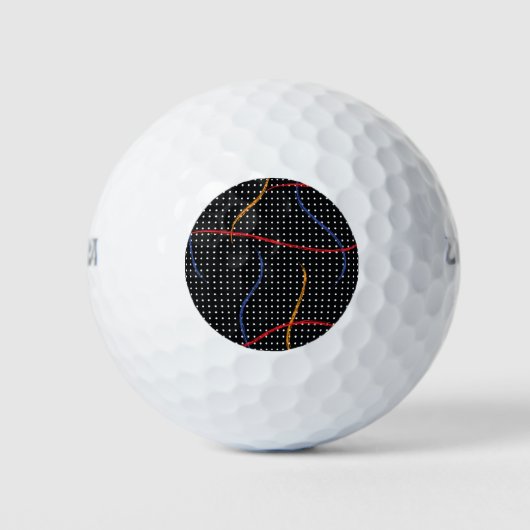 Retro Paint Spritzer und Punkte Golfball (Vorderseite)