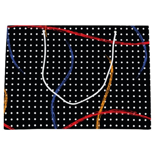 Retro Paint Spritzer und Punkte Große Geschenktüte (Vorderseite)