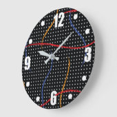 Retro Paint Spritzer und Punkte Große Wanduhr (Winkel)