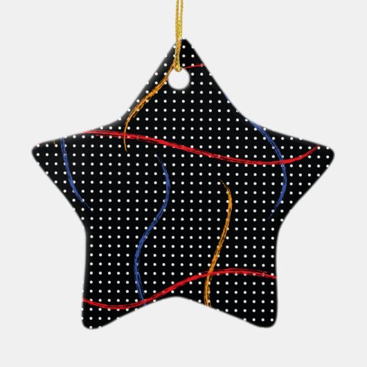 Retro Paint Spritzer und Punkte Keramik Ornament (Vorne)