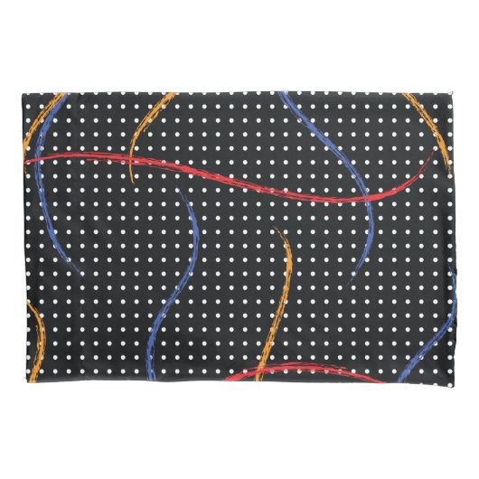 Retro Paint Spritzer und Punkte Kissenbezug (Vorderseite-Links)