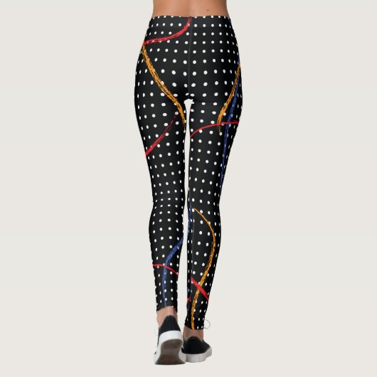 Retro Paint Spritzer und Punkte Leggings (Rückseite)