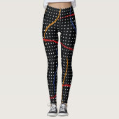 Retro Paint Spritzer und Punkte Leggings (Vorderseite)