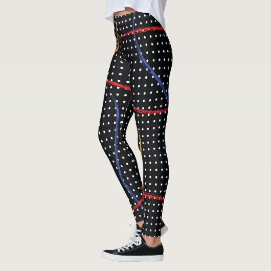 Retro Paint Spritzer und Punkte Leggings (Links)