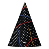 Retro Paint Spritzer und Punkte Partyhütchen (Links)