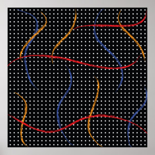 Retro Paint Spritzer und Punkte Poster