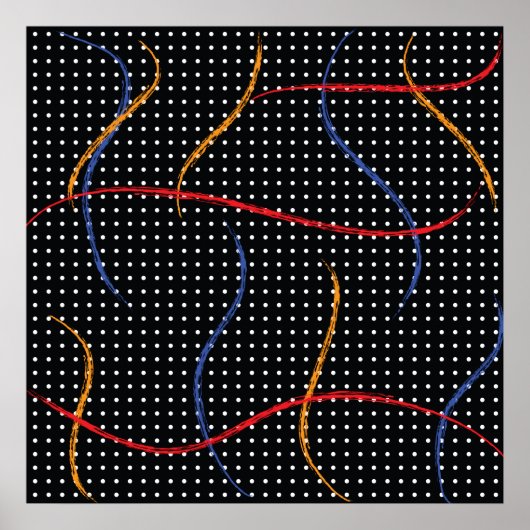 Retro Paint Spritzer und Punkte Poster (Vorne)