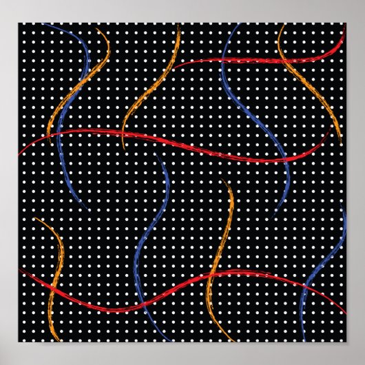 Retro Paint Spritzer und Punkte Poster (Vorne)