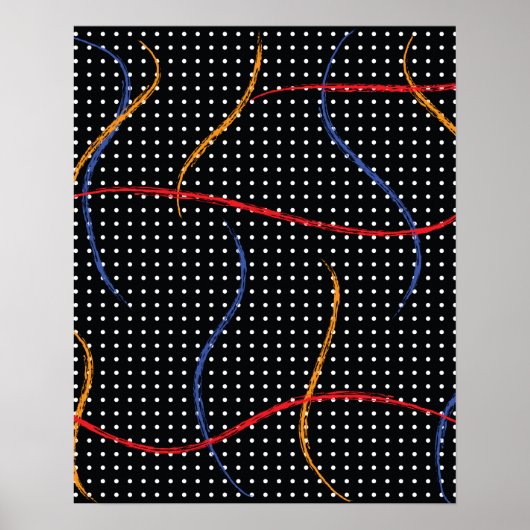 Retro Paint Spritzer und Punkte Poster (Vorne)