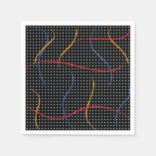 Retro Paint Spritzer und Punkte Serviette (Vorderseite)