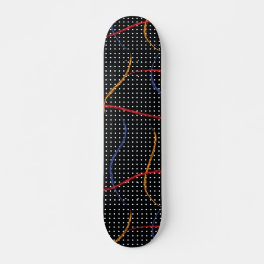 Retro Paint Spritzer und Punkte Skateboard (Vorne)