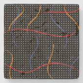 Retro Paint Spritzer und Punkte Steinuntersetzer (Vorderseite)