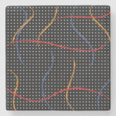 Retro Paint Spritzer und Punkte Steinuntersetzer (Vorderseite)