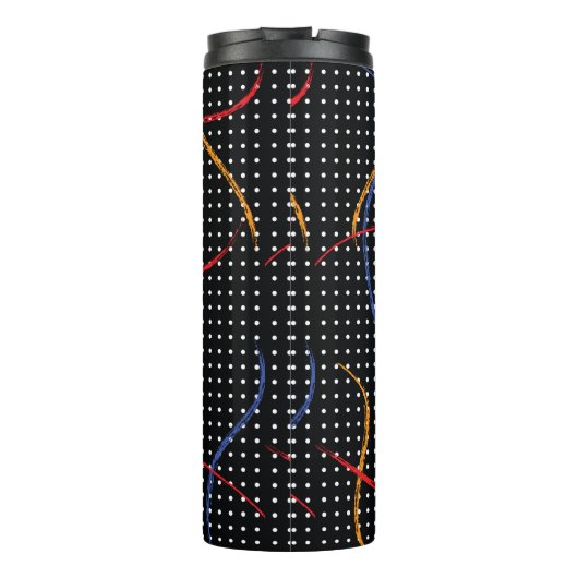 Retro Paint Spritzer und Punkte Thermosbecher (Rückseite)