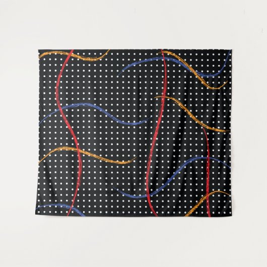 Retro Paint Spritzer und Punkte Wandteppich (Vorderseite (Horizontal))