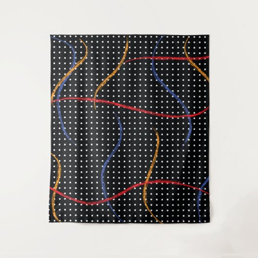 Retro Paint Spritzer und Punkte Wandteppich (Vorderseite)