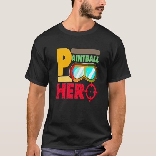 Retro Paintball Hero Cool Baller vorhanden T-Shirt (Vorderseite)