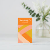 Retro Painted Abstract Crossed Lines Orange Blank Visitenkarte (Stehend Vorderseite)