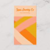 Retro Painted Abstract Crossed Lines Peach Blank Visitenkarte (Vorderseite)