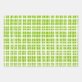 Retro Painted Gingham Kariert Pattern Lime Green Geschenkpapier Set (Vorderseite)