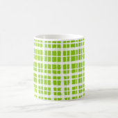 Retro Painted Gingham Kariert Pattern Lime Green Kaffeetasse (Mittel)