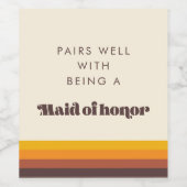 Retro Pairs Gut und Trauzeugin Weinetikett (Einzelnes Label)