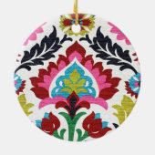 Retro Paisley Floral Keramik Ornament (Hinten)