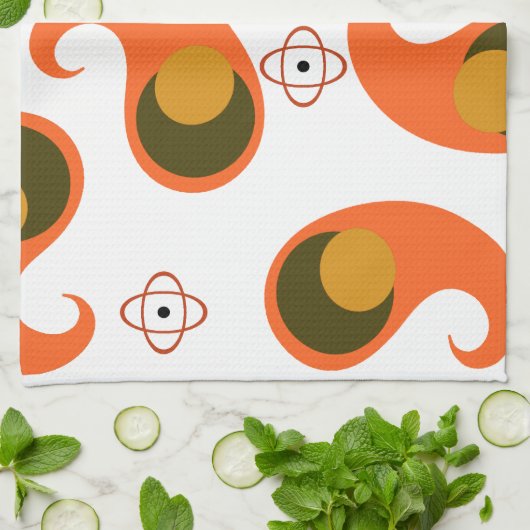 Retro Paisley Kitchtuch Geschirrtuch (Gefaltet)