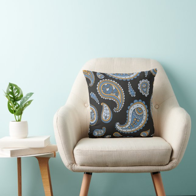 Retro-Paisley-Muster Kissen (Stuhl )
